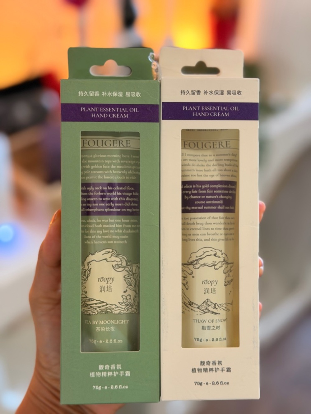 Roopy Shea butter Essential Oil enriched Hand Creams duo- woody and musky scents
